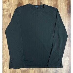 Patrick Assaraf Pima Cotton Long Sleeve T-Shirt Men's Size XL Black Crew Neck